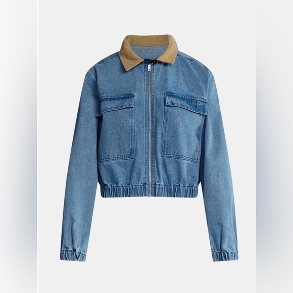 Blue Denim Jacket with Tan Collar - Picture 5 of 5